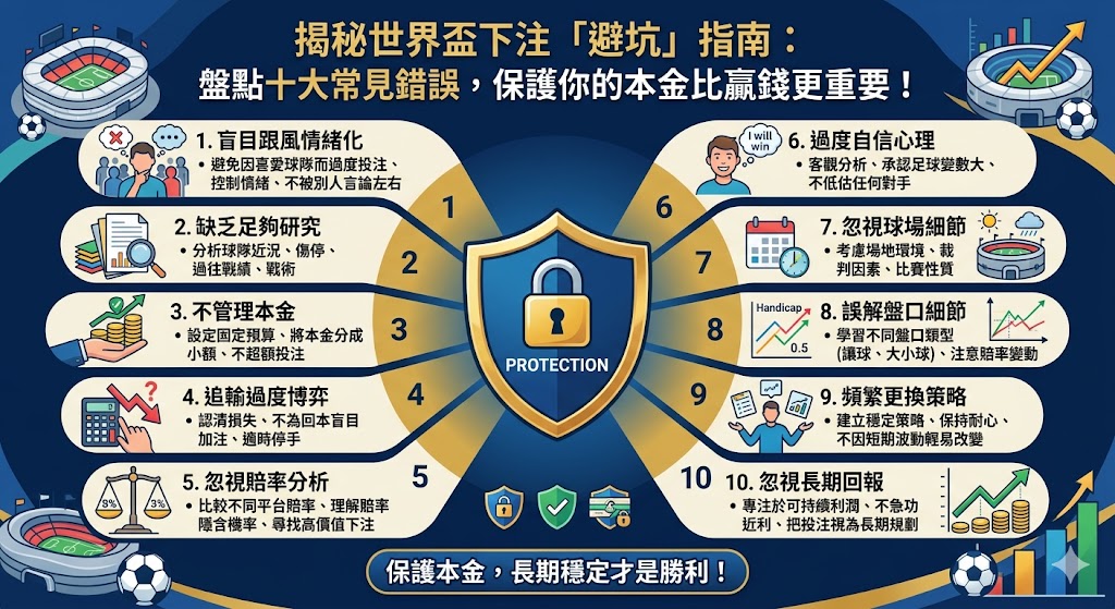 揭秘世界盃下注「避坑」指南：盤點十大常見錯誤，保護你的本金比贏錢更重要！