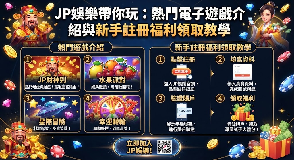 新手上路零負擔,馬上加入 JP 娛樂城開始贏分!